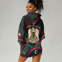 Libya Revolution Day Hoodie Dress Flying Eagle Libyan Coat Of Arms Map - Land Of Resilience And Pride