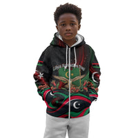 Libya Revolution Day Kid Hoodie Flying Eagle Libyan Coat Of Arms Map - Land Of Resilience And Pride