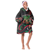 Libya Revolution Day Kid Wearable Blanket Hoodie Flying Eagle Libyan Coat Of Arms Map - Land Of Resilience And Pride