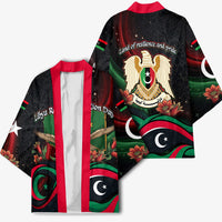 Libya Revolution Day Kimono Flying Eagle Libyan Coat Of Arms Map - Land Of Resilience And Pride