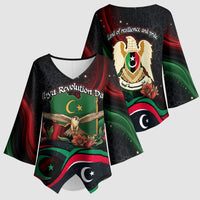 Libya Revolution Day Kimono Sleeve Blouse Flying Eagle Libyan Coat Of Arms Map - Land Of Resilience And Pride