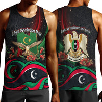 Libya Revolution Day Men Tank Top Flying Eagle Libyan Coat Of Arms Map - Land Of Resilience And Pride