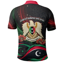 Libya Revolution Day Polo Shirt Flying Eagle Libyan Coat Of Arms Map - Land Of Resilience And Pride