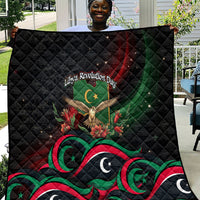 Libya Revolution Day Quilt Flying Eagle Libyan Coat Of Arms Map - Land Of Resilience And Pride