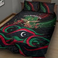 Libya Revolution Day Quilt Bed Set Flying Eagle Libyan Coat Of Arms Map - Land Of Resilience And Pride