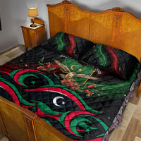 Libya Revolution Day Quilt Bed Set Flying Eagle Libyan Coat Of Arms Map - Land Of Resilience And Pride
