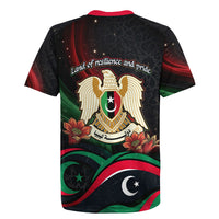 Libya Revolution Day Rugby Jersey Flying Eagle Libyan Coat Of Arms Map - Land Of Resilience And Pride