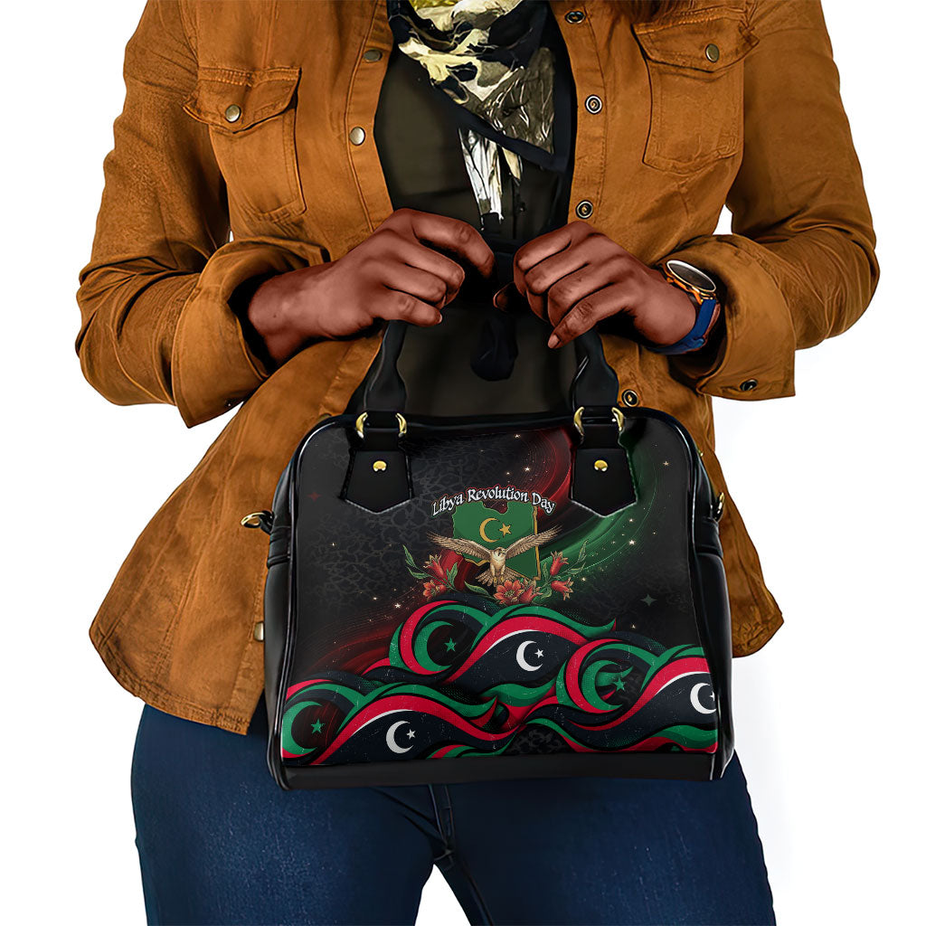 Libya Revolution Day Shoulder Handbag Flying Eagle Libyan Coat Of Arms Map - Land Of Resilience And Pride