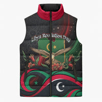 Libya Revolution Day Sleeveless Puffer Jacket Flying Eagle Libyan Coat Of Arms Map - Land Of Resilience And Pride