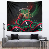 Libya Revolution Day Tapestry Flying Eagle Libyan Coat Of Arms Map - Land Of Resilience And Pride