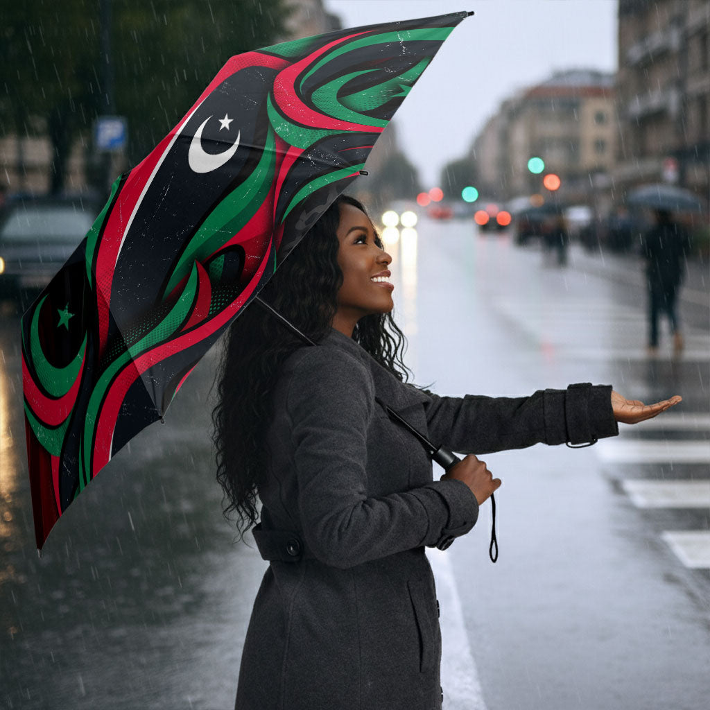 Libya Revolution Day Umbrella Flying Eagle Libyan Coat Of Arms Map - Land Of Resilience And Pride