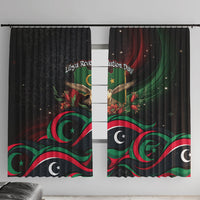Libya Revolution Day Window Curtain Flying Eagle Libyan Coat Of Arms Map - Land Of Resilience And Pride