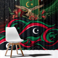 Libya Revolution Day Window Curtain Flying Eagle Libyan Coat Of Arms Map - Land Of Resilience And Pride