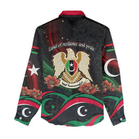 Libya Revolution Day Women Casual Shirt Flying Eagle Libyan Coat Of Arms Map - Land Of Resilience And Pride