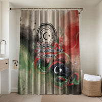 Libya Revolution Day Bathroom Set Libyan National Pride Watercolor Flag Waves Floral