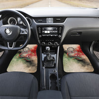 Libya Revolution Day Car Mats Libyan National Pride Watercolor Flag Waves Floral
