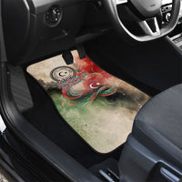 Libya Revolution Day Car Mats Libyan National Pride Watercolor Flag Waves Floral