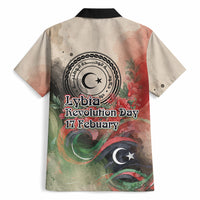 Libya Revolution Day Hawaiian Shirt Libyan National Pride Watercolor Flag Waves Floral