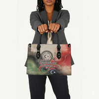 Libya Revolution Day Leather Bag Libyan National Pride Watercolor Flag Waves Floral
