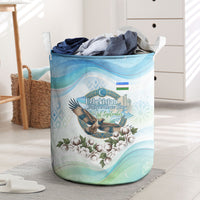 Uzbekistan Independence Day Laundry Basket Honor The Legacy Flying Eagle Plants National Emblem