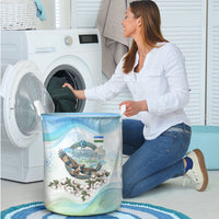 Uzbekistan Independence Day Laundry Basket Honor The Legacy Flying Eagle Plants National Emblem