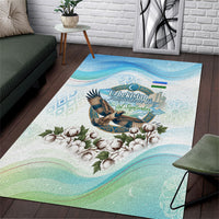 Uzbekistan Independence Day Area Rug Honor The Legacy Flying Eagle Plants National Emblem