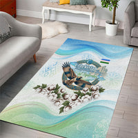 Uzbekistan Independence Day Area Rug Honor The Legacy Flying Eagle Plants National Emblem