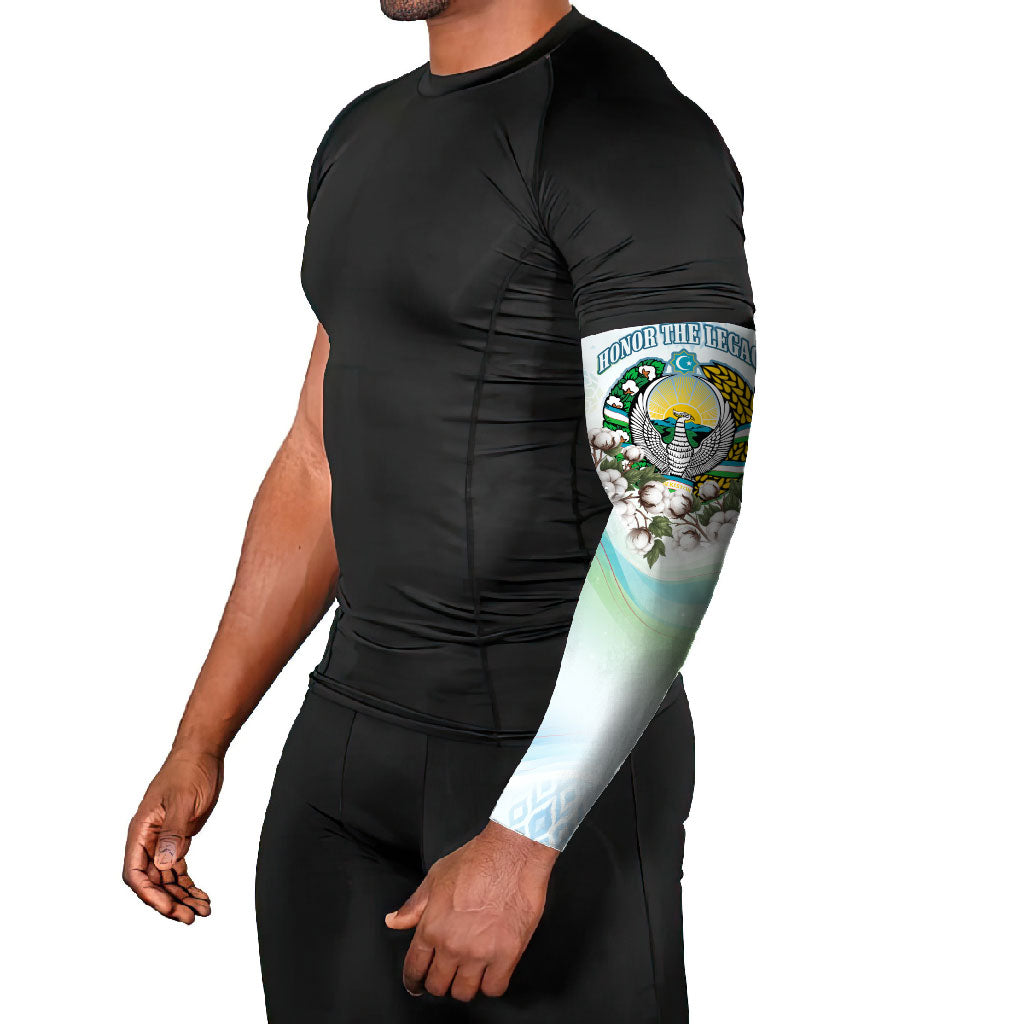 Uzbekistan Independence Day Arm Sleeves Honor The Legacy Flying Eagle Plants National Emblem