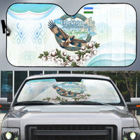 Uzbekistan Independence Day Auto Sun Shade Honor The Legacy Flying Eagle Plants National Emblem