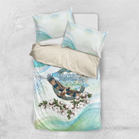 Uzbekistan Independence Day Bedding Set Honor The Legacy Flying Eagle Plants National Emblem