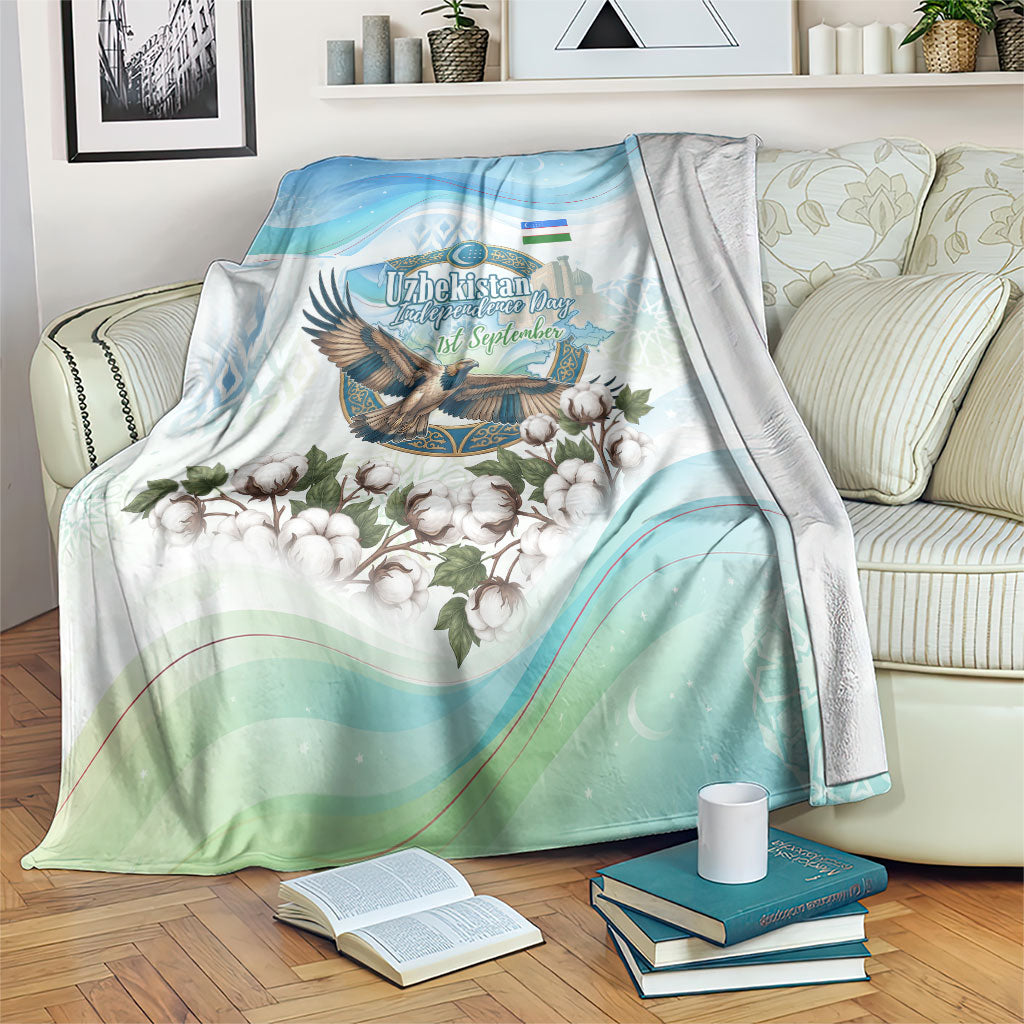 Uzbekistan Independence Day Blanket Honor The Legacy Flying Eagle Plants National Emblem