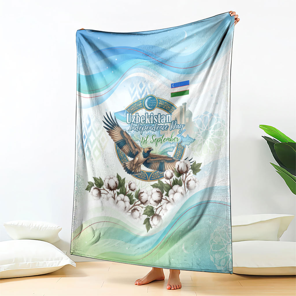 Uzbekistan Independence Day Blanket Honor The Legacy Flying Eagle Plants National Emblem