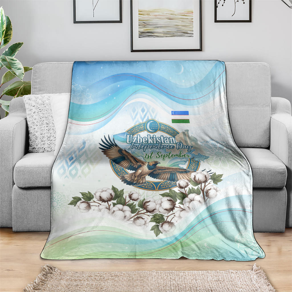 Uzbekistan Independence Day Blanket Honor The Legacy Flying Eagle Plants National Emblem