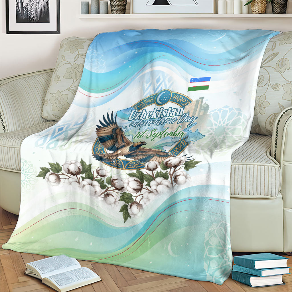 Uzbekistan Independence Day Blanket Honor The Legacy Flying Eagle Plants National Emblem