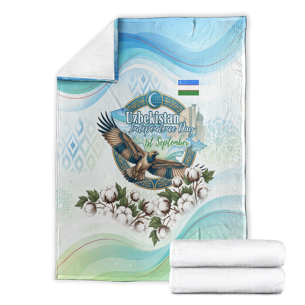 Uzbekistan Independence Day Blanket Honor The Legacy Flying Eagle Plants National Emblem