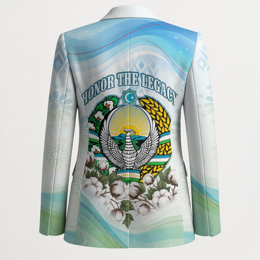 Uzbekistan Independence Day Blazer Honor The Legacy Flying Eagle Plants National Emblem