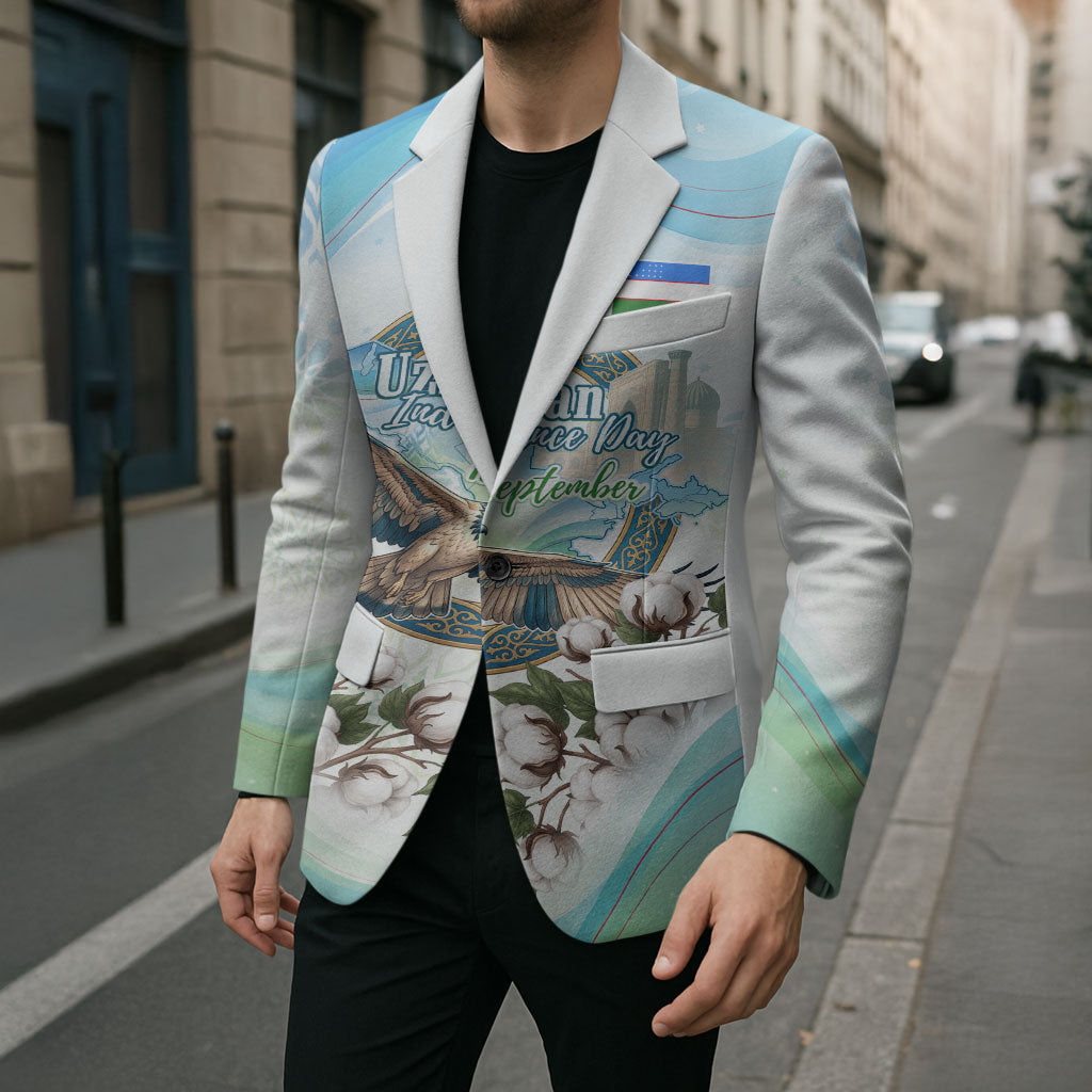 Uzbekistan Independence Day Blazer Honor The Legacy Flying Eagle Plants National Emblem