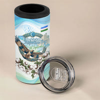 Uzbekistan Independence Day 4 in 1 Can Cooler Tumbler Honor The Legacy Flying Eagle Plants National Emblem