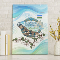 Uzbekistan Independence Day Canvas Wall Art Honor The Legacy Flying Eagle Plants National Emblem