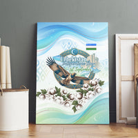 Uzbekistan Independence Day Canvas Wall Art Honor The Legacy Flying Eagle Plants National Emblem
