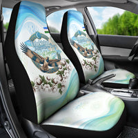 Uzbekistan Independence Day Car Seat Cover Honor The Legacy Flying Eagle Plants National Emblem