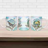 Uzbekistan Independence Day Ceramic Mug Honor The Legacy Flying Eagle Plants National Emblem