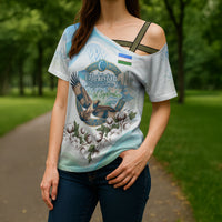 Uzbekistan Independence Day Cross Shoulder Shirt Honor The Legacy Flying Eagle Plants National Emblem