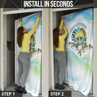 Uzbekistan Independence Day Door Cover Honor The Legacy Flying Eagle Plants National Emblem