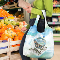 Uzbekistan Independence Day Grocery Bag Honor The Legacy Flying Eagle Plants National Emblem