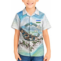 Uzbekistan Independence Day Hawaiian Shirt Honor The Legacy Flying Eagle Plants National Emblem