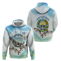 Uzbekistan Independence Day Hoodie Honor The Legacy Flying Eagle Plants National Emblem