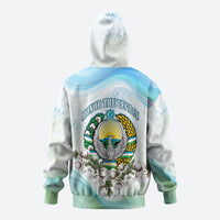 Uzbekistan Independence Day Hoodie Honor The Legacy Flying Eagle Plants National Emblem