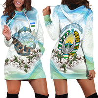 Uzbekistan Independence Day Hoodie Dress Honor The Legacy Flying Eagle Plants National Emblem