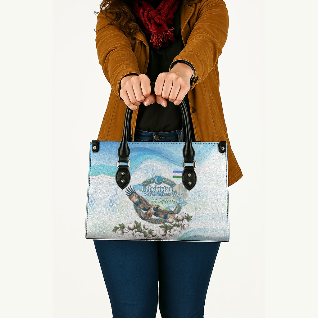 Uzbekistan Independence Day Leather Bag Honor The Legacy Flying Eagle Plants National Emblem